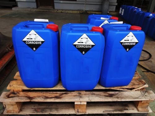 A food chemical safety image of ghs labelled containers. A food chemical safety image of ghs labelled containers.