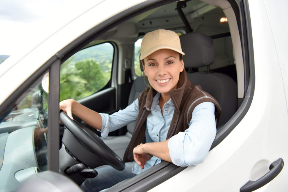 Delivery woman driving van - SafetySkills