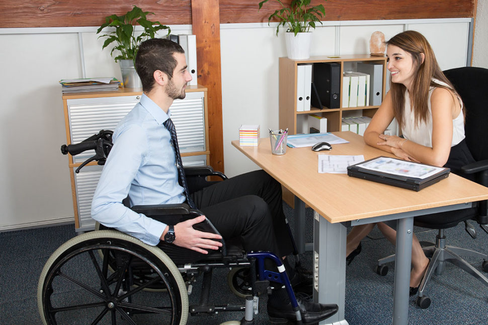 Disabled Employee at Interview SafetySkills