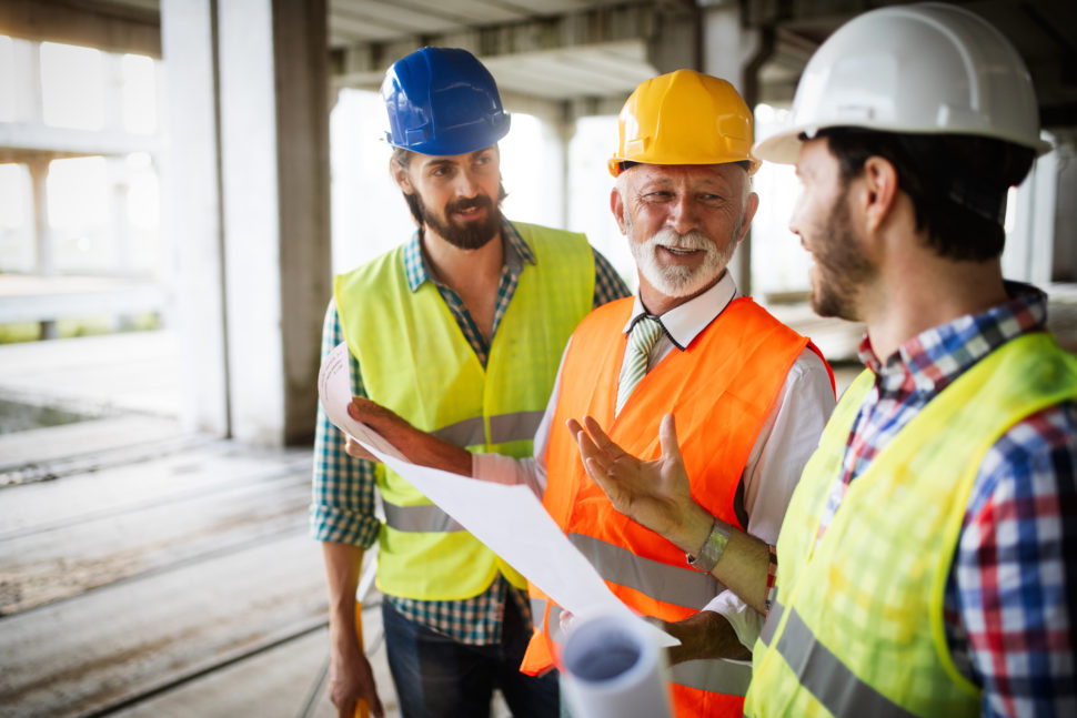 construction workers meet