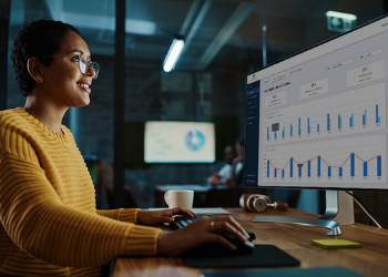 HR manager reviewing company safety metrics
